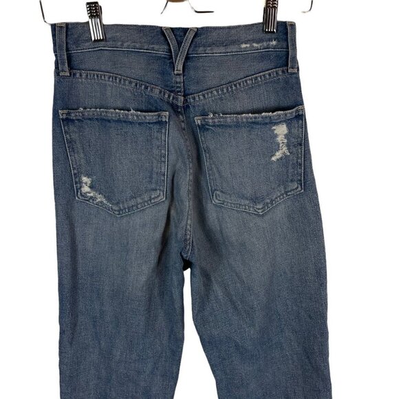Veronica Beard Blake Classic Straight Distressed High Rise Jeans Blue Size 25 - Picture 7 of 9
